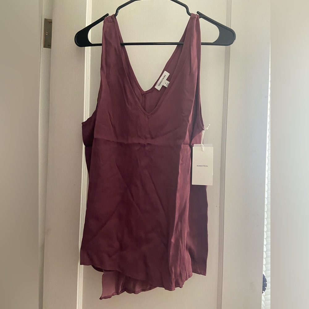 Nordstrom Burgundy Sleeveless Blouse